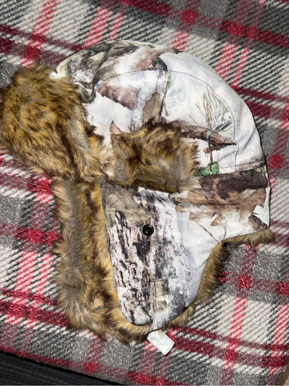 Men’s one size Mossy Oak Camo Faux Fur Trapper Hat Ushanka